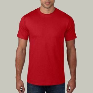 Anvil Mens Red T Shirt Short Sleeve New